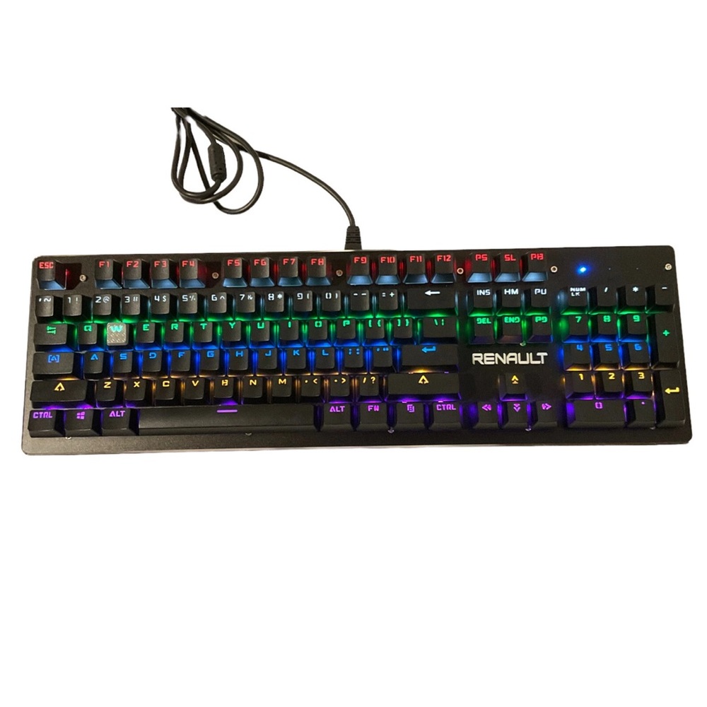 Renault Mechanical Gaming Keyboard RGB 104 Keys Rainbow LED Backlit USB Wired